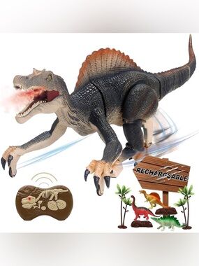 Remote Control Spinosaurus Dinosaur Toy - Black and Brown NEW
